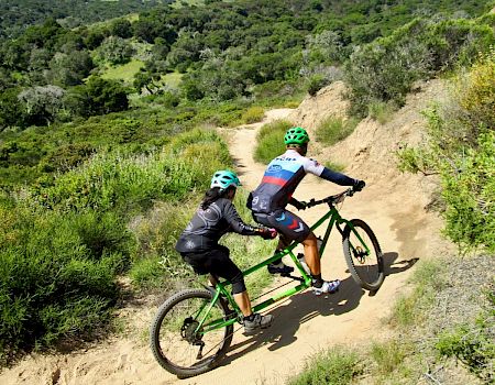 A mountain biker on a Fort Ord trail during the 2017 Sea Otter Classic